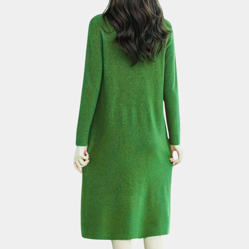 Katharina | Damen Strickkleid Midi mit figurbetonter Passform