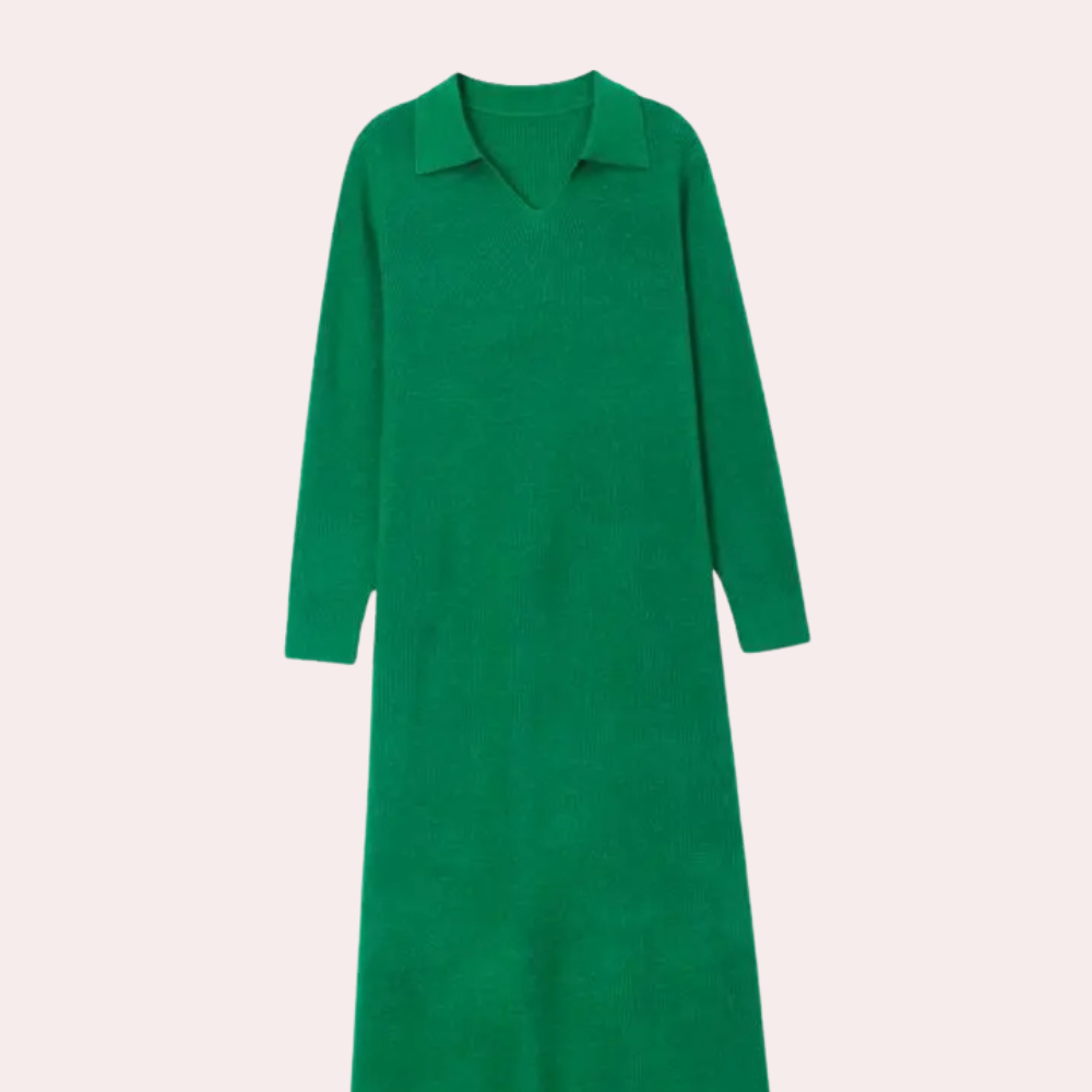 Katharina | Damen Strickkleid Midi mit figurbetonter Passform