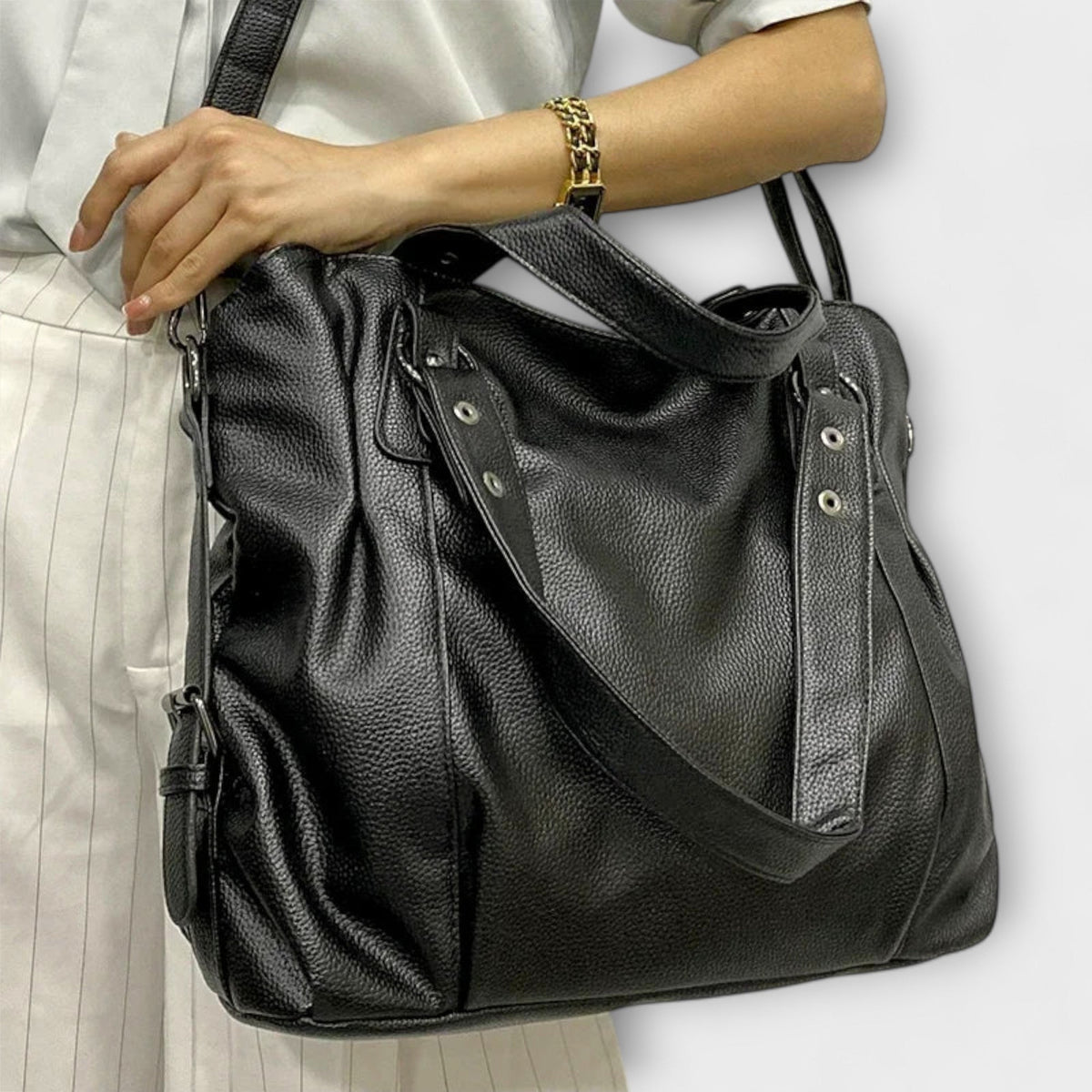 Nina | Damen Strukturierte Schultertasche im Hobo-Stil