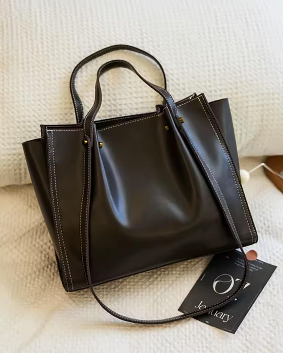Elena | Damen Strukturierte Vegane-Leder Tasche mit Kontraststich