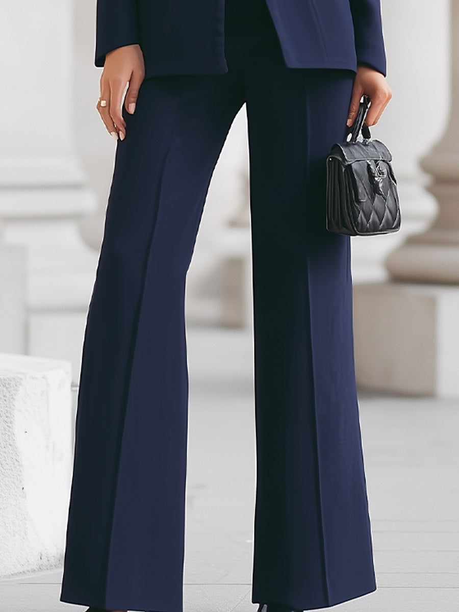 Sophie | Damen Strukturierter Blazer und Weitbein Set