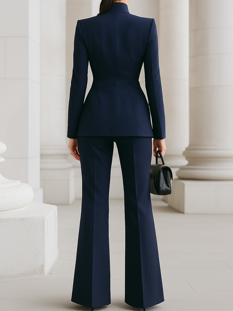 Sophie | Damen Strukturierter Blazer und Weitbein Set