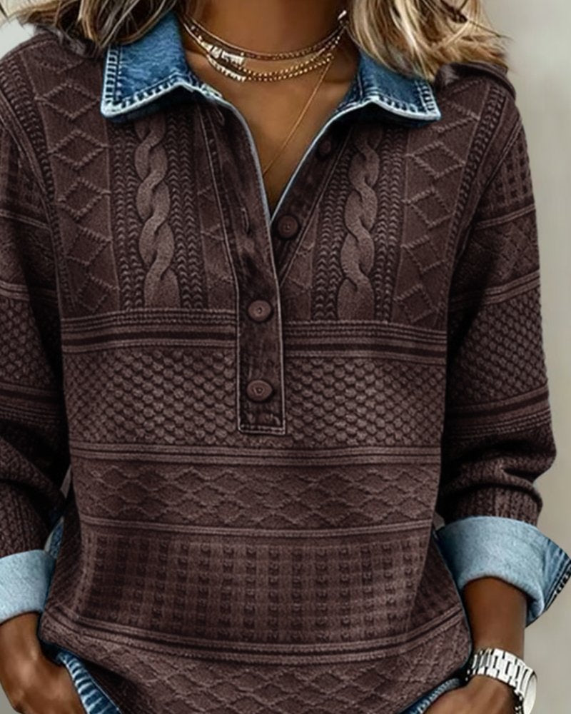 Nele | Damen Strukturierter Strick-Pullover für Alltag und Büro