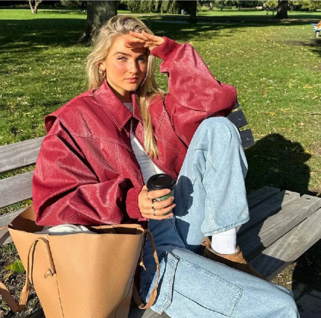 Anna | Damen Trendige Oversized Jacke