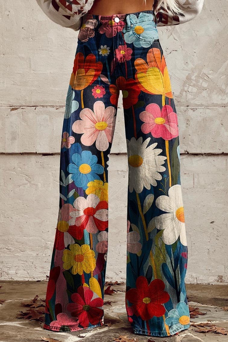 Marie | Damen Vintage-Boho-Jeans mit breitem Schnitt