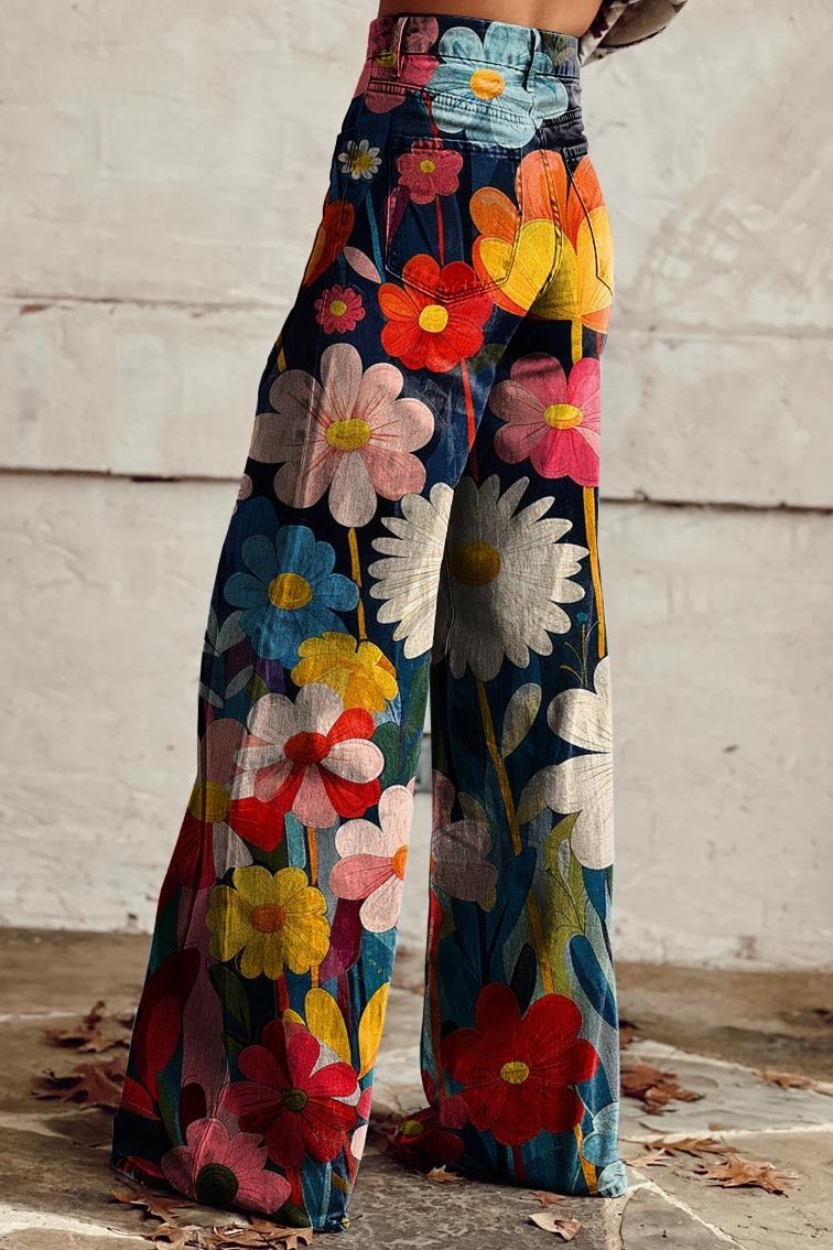 Marie | Damen Vintage-Boho-Jeans mit breitem Schnitt