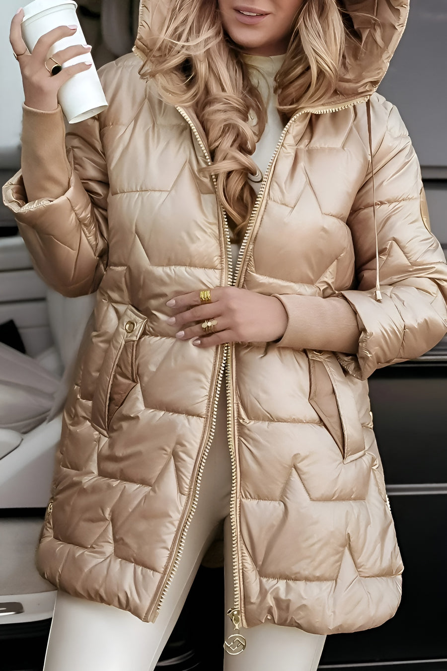 Johanna | Damen warme lange gesteppte Pufferjacke für Herbst