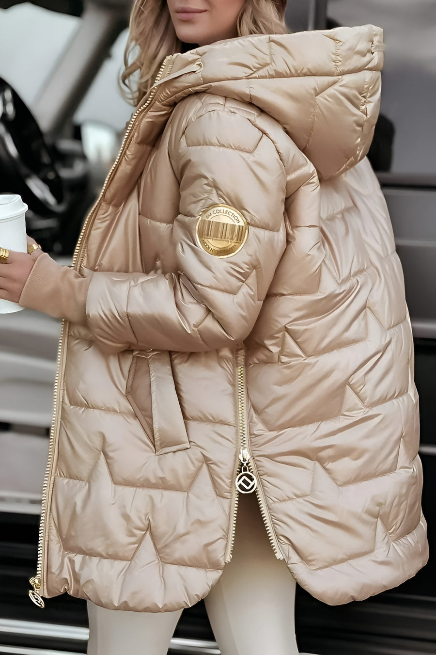 Johanna | Damen warme lange gesteppte Pufferjacke für Herbst