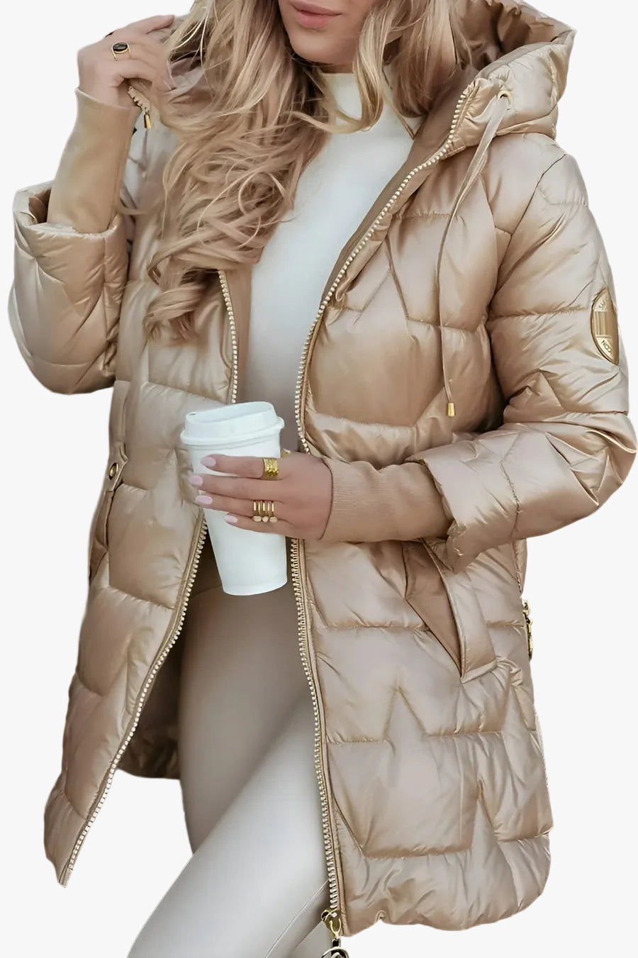 Johanna | Damen warme lange gesteppte Pufferjacke für Herbst