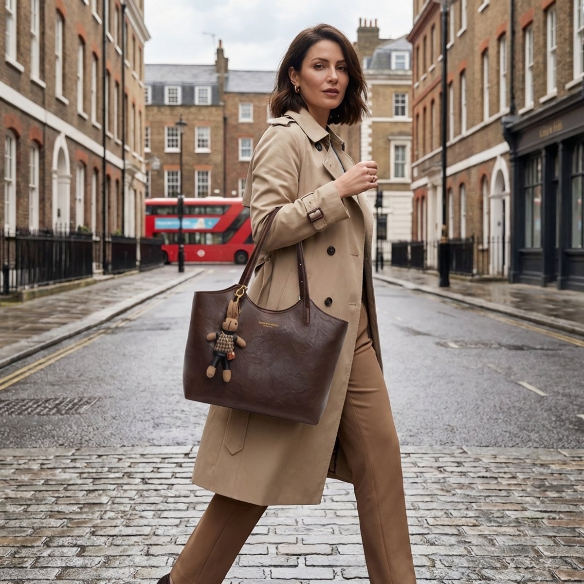 Victoria | Damen Weiche Vegane Lederschultertasche für Alltag