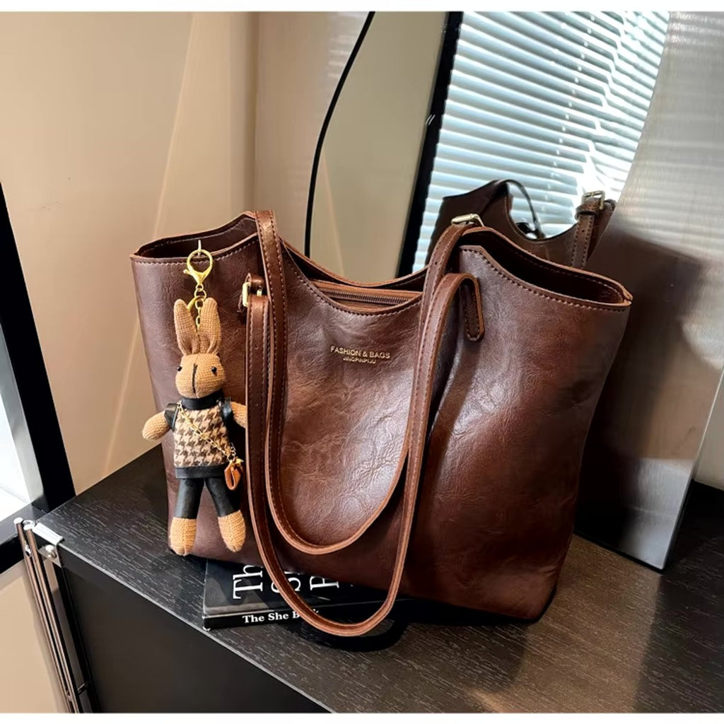 Victoria | Damen Weiche Vegane Lederschultertasche für Alltag