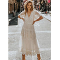 Helena | Damen Weißes Boho Sommerkleid
