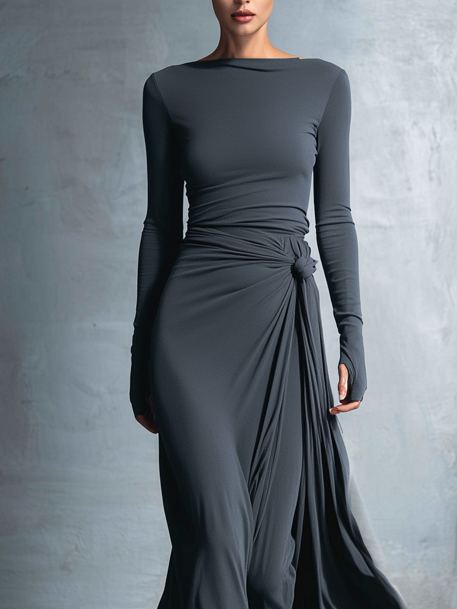 Theresa | Damen Wickel Maxikleid für Herbst Hochzeitsgäste