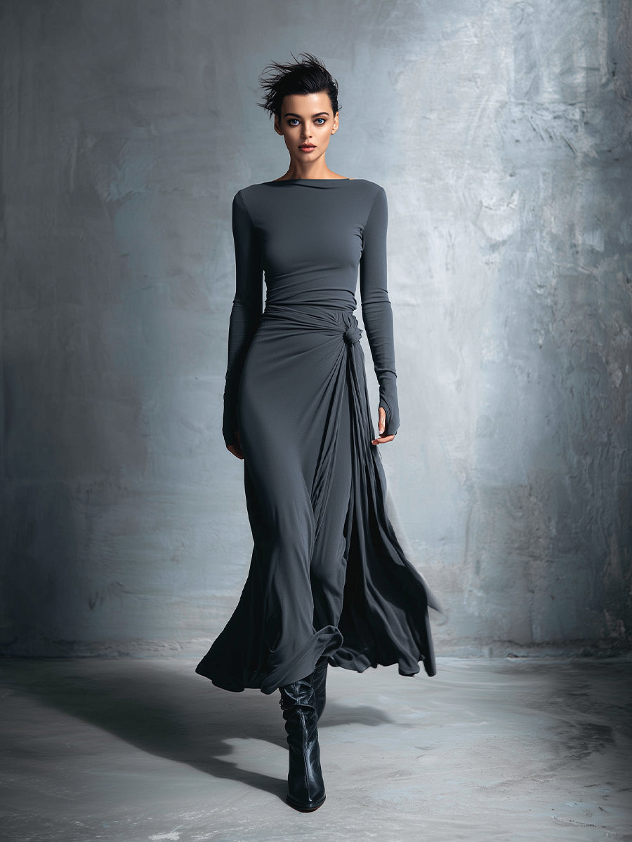 Theresa | Damen Wickel Maxikleid für Herbst Hochzeitsgäste