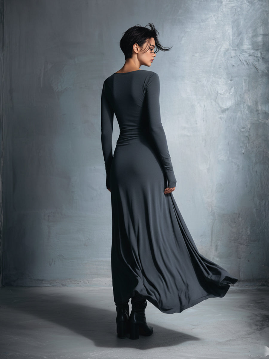 Theresa | Damen Wickel Maxikleid für Herbst Hochzeitsgäste