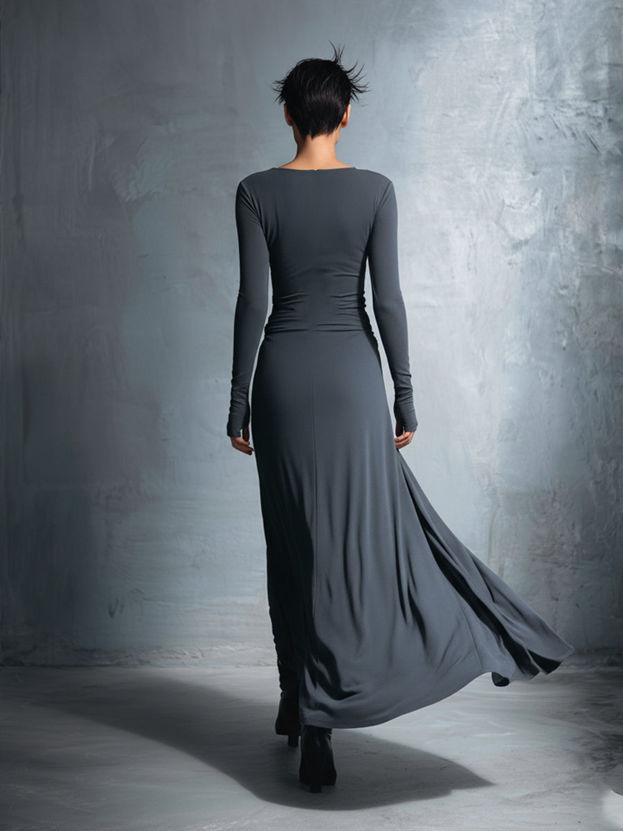 Theresa | Damen Wickel Maxikleid für Herbst Hochzeitsgäste