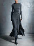 Theresa | Damen Wickel Maxikleid für Herbst Hochzeitsgäste