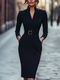 Laura | Damen Wickel Midikleid für Herbst Hochzeitsgäste