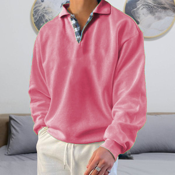Owen | Herren Polo Pullover Casual Langarm Oversize Strickpullover
