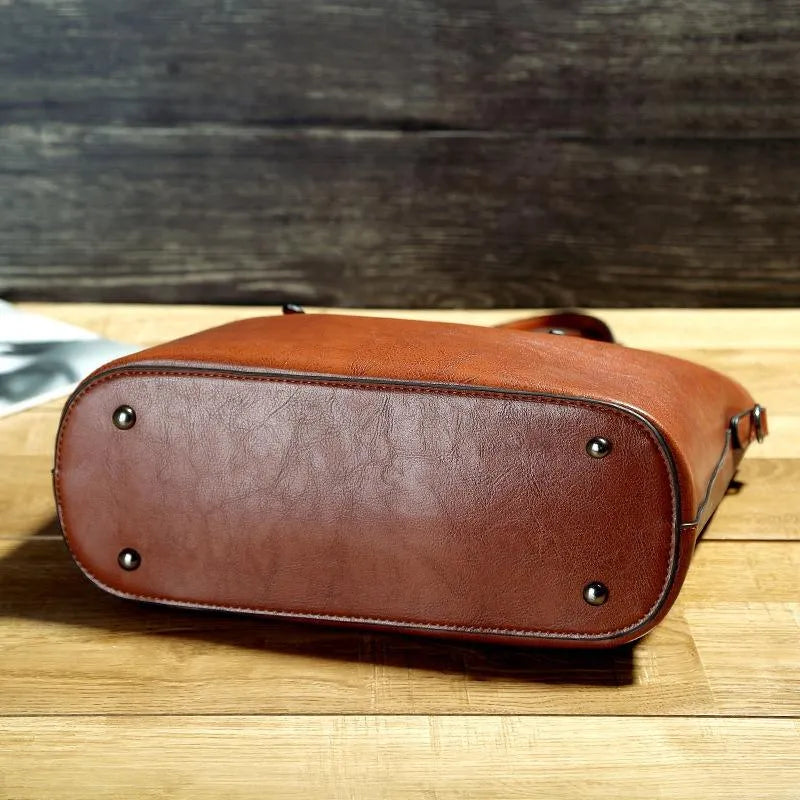 Nicole | Vintage Leder-Schulterhandtasche