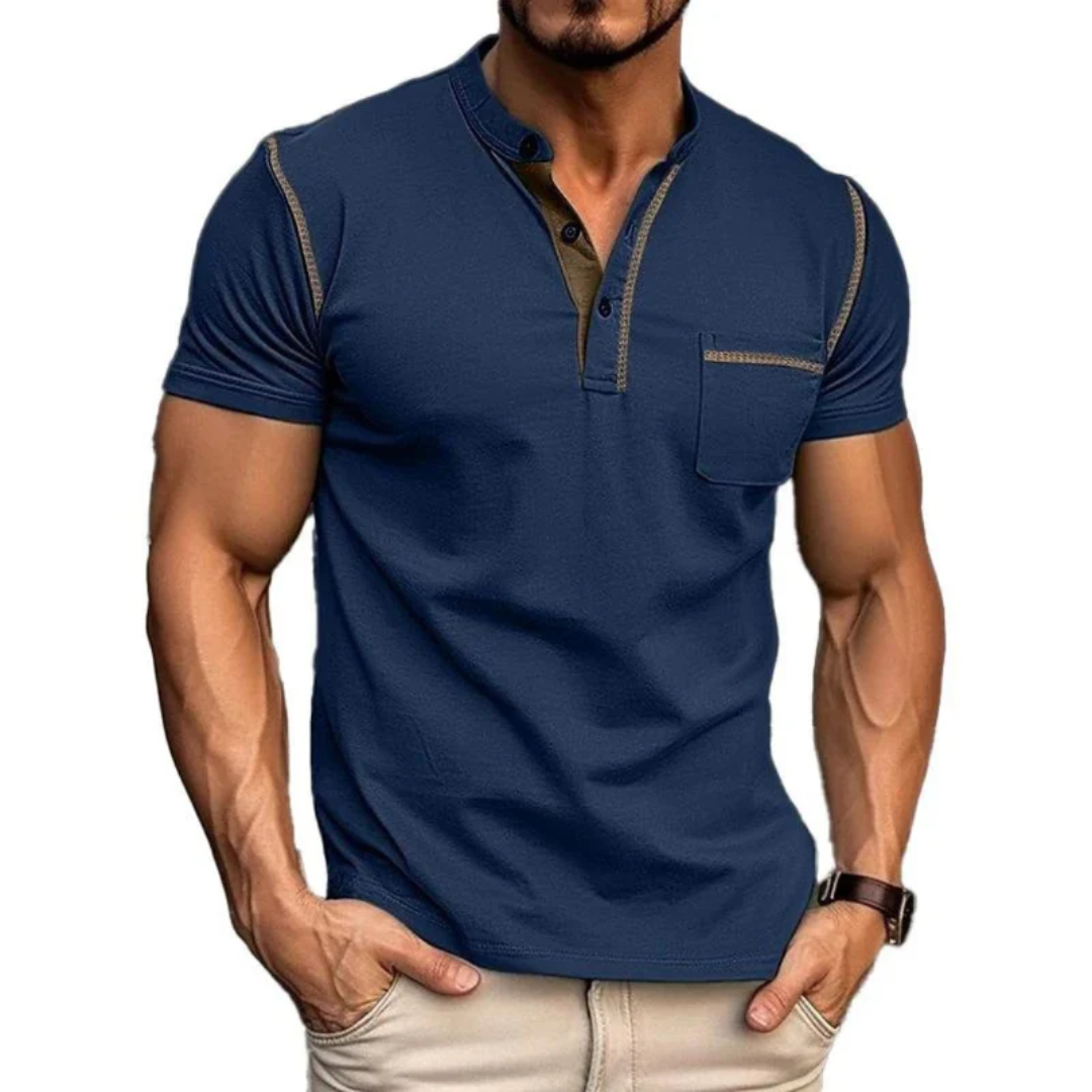 Detlef | Herren Henley Shirt mit Kontrast Casual – Kontrast Henley Herren 2026
