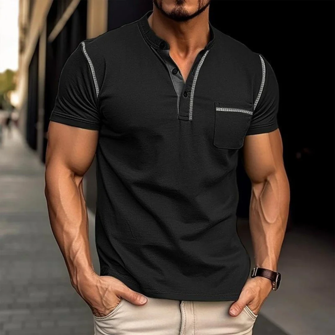 Detlef | Herren Henley Shirt mit Kontrast Casual – Kontrast Henley Herren 2026