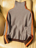 CLEMENCE | ROKKKRAGENPULLOVER MIT KOTRASTIERENDEN STREIFEN