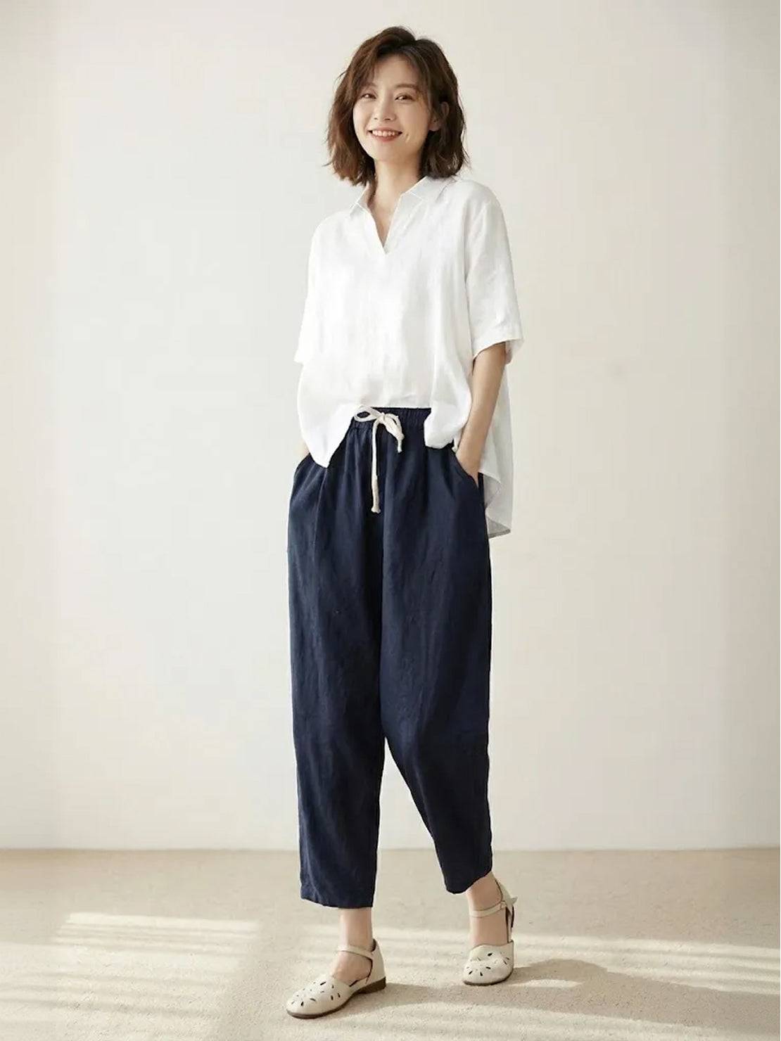 Dorina | Damen Kordelzug Hose Bequeme Passform