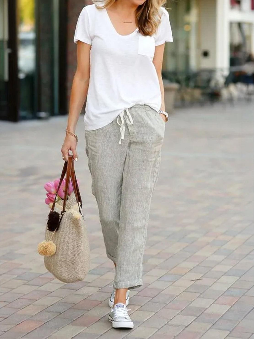 Dorina | Damen Kordelzug Hose Bequeme Passform