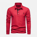 Langarm Poloshirt mit Kontrastkragen und Knopfleiste