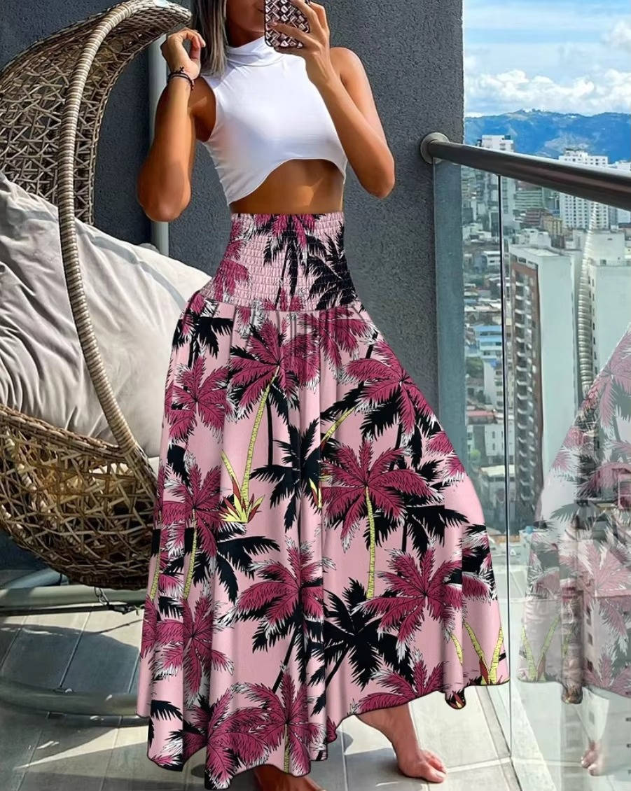Damen Blumenmuster Weite Sommer Hosen