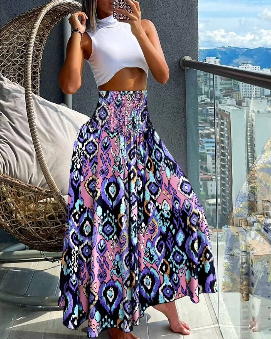 Damen Blumenmuster Weite Sommer Hosen