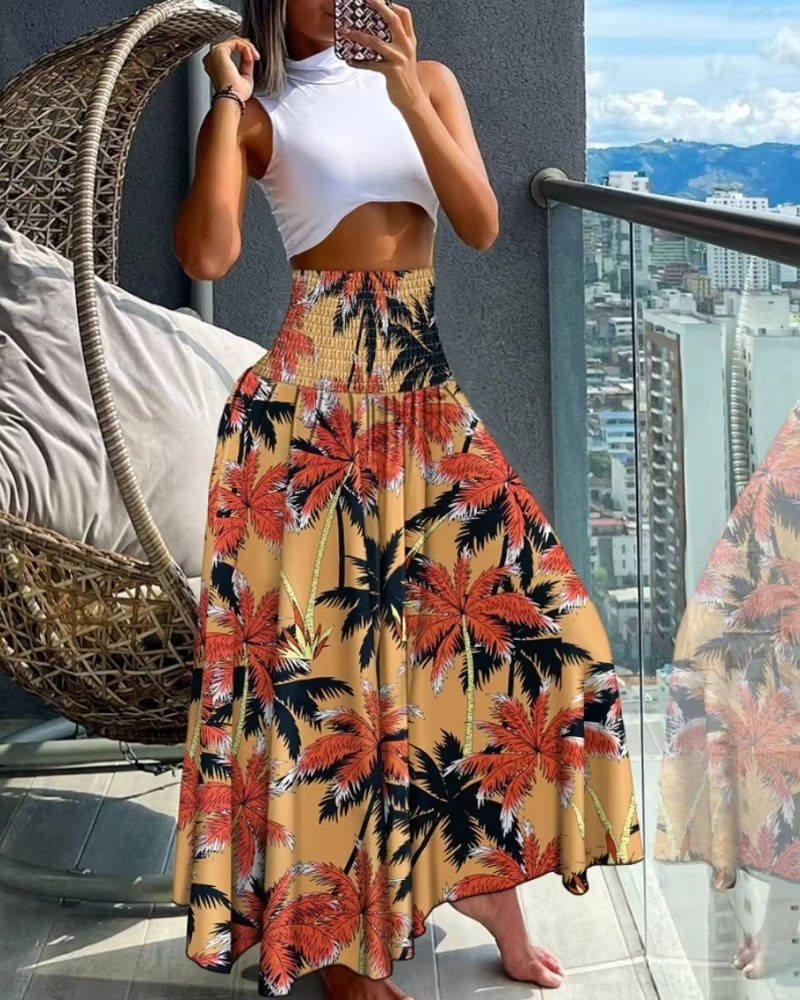 Damen Blumenmuster Weite Sommer Hosen