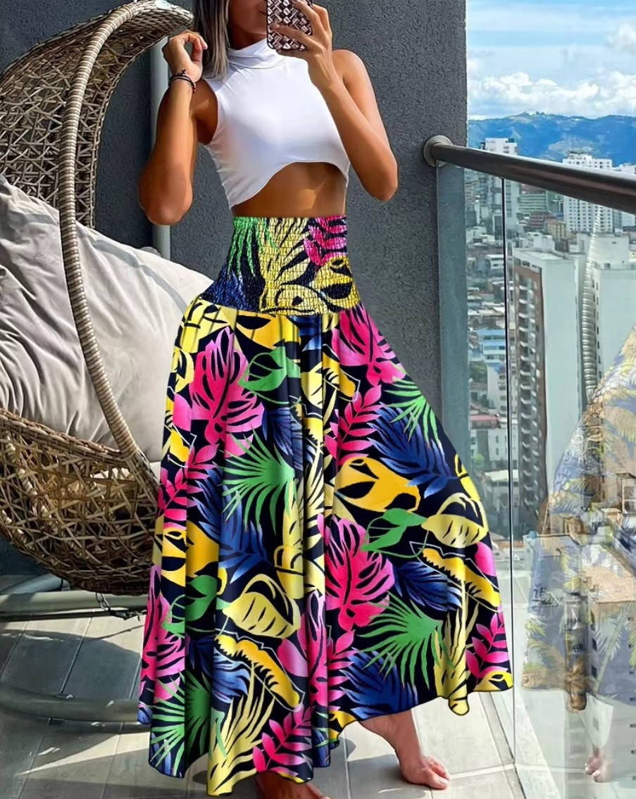 Damen Blumenmuster Weite Sommer Hosen