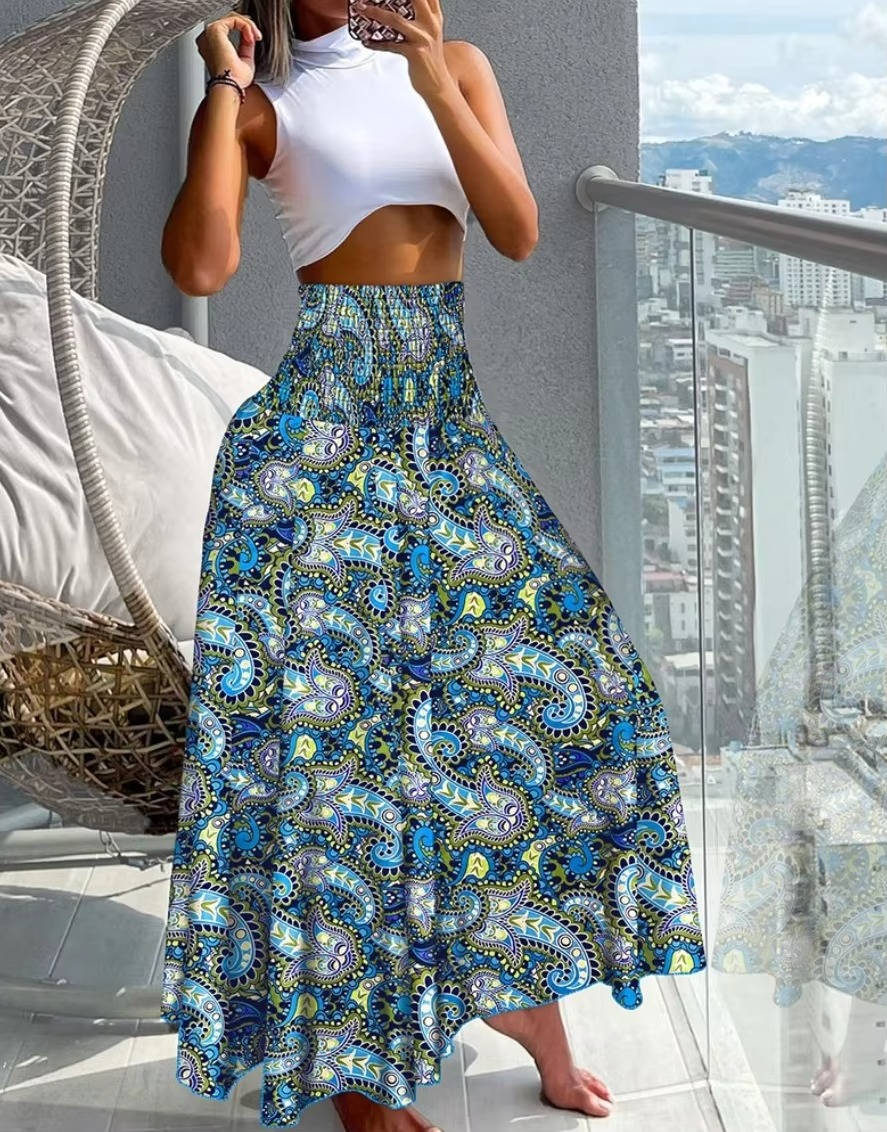 Damen Blumenmuster Weite Sommer Hosen