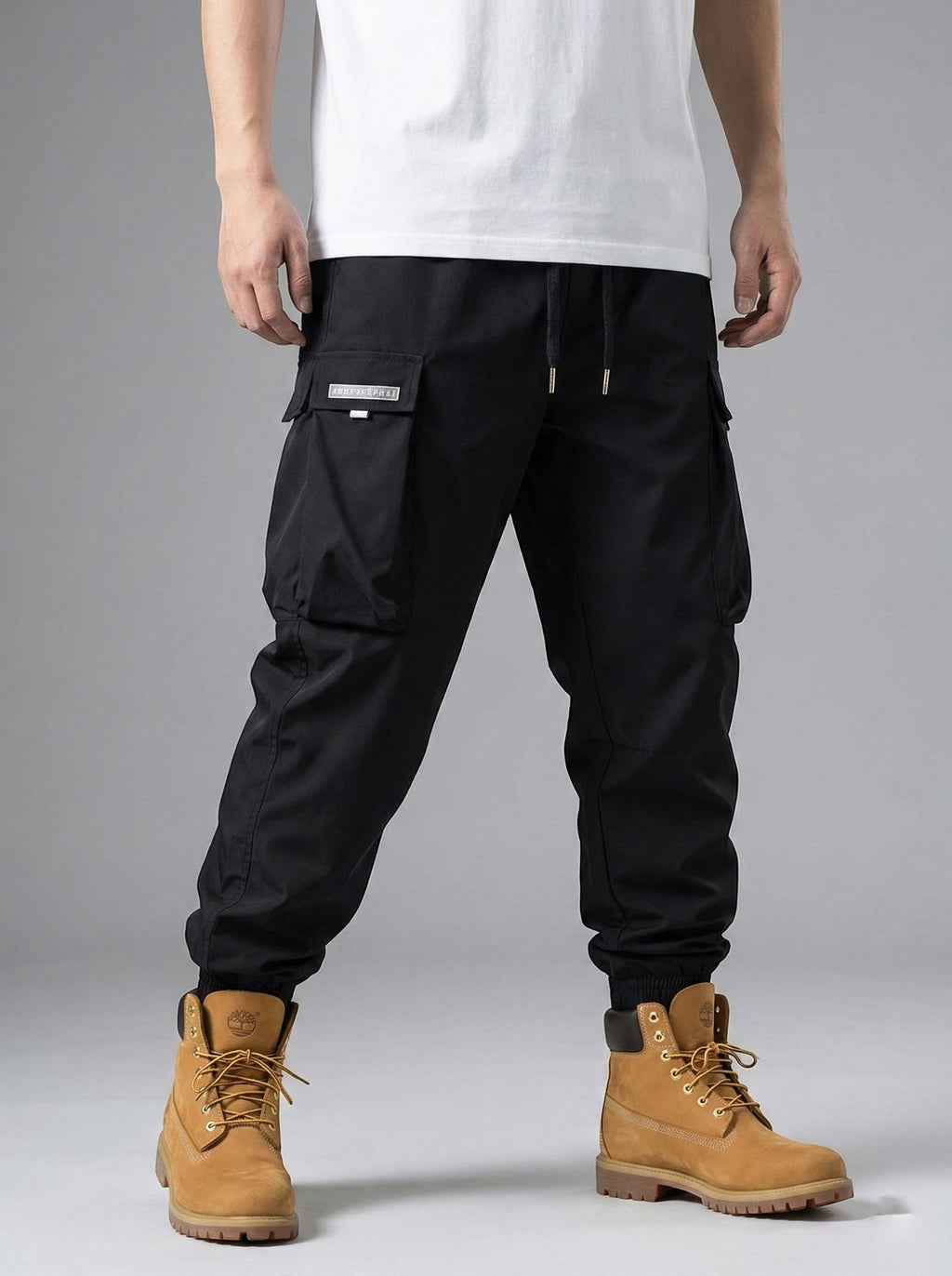 Jogger Tapered Cargo Hose für Herren mit Kordelzug und Bündchen