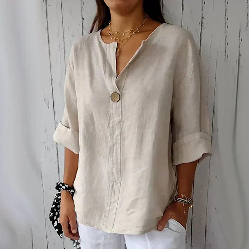 Carina | Damen-Bluse – Stilvoller V-Ausschnitt & Komfort