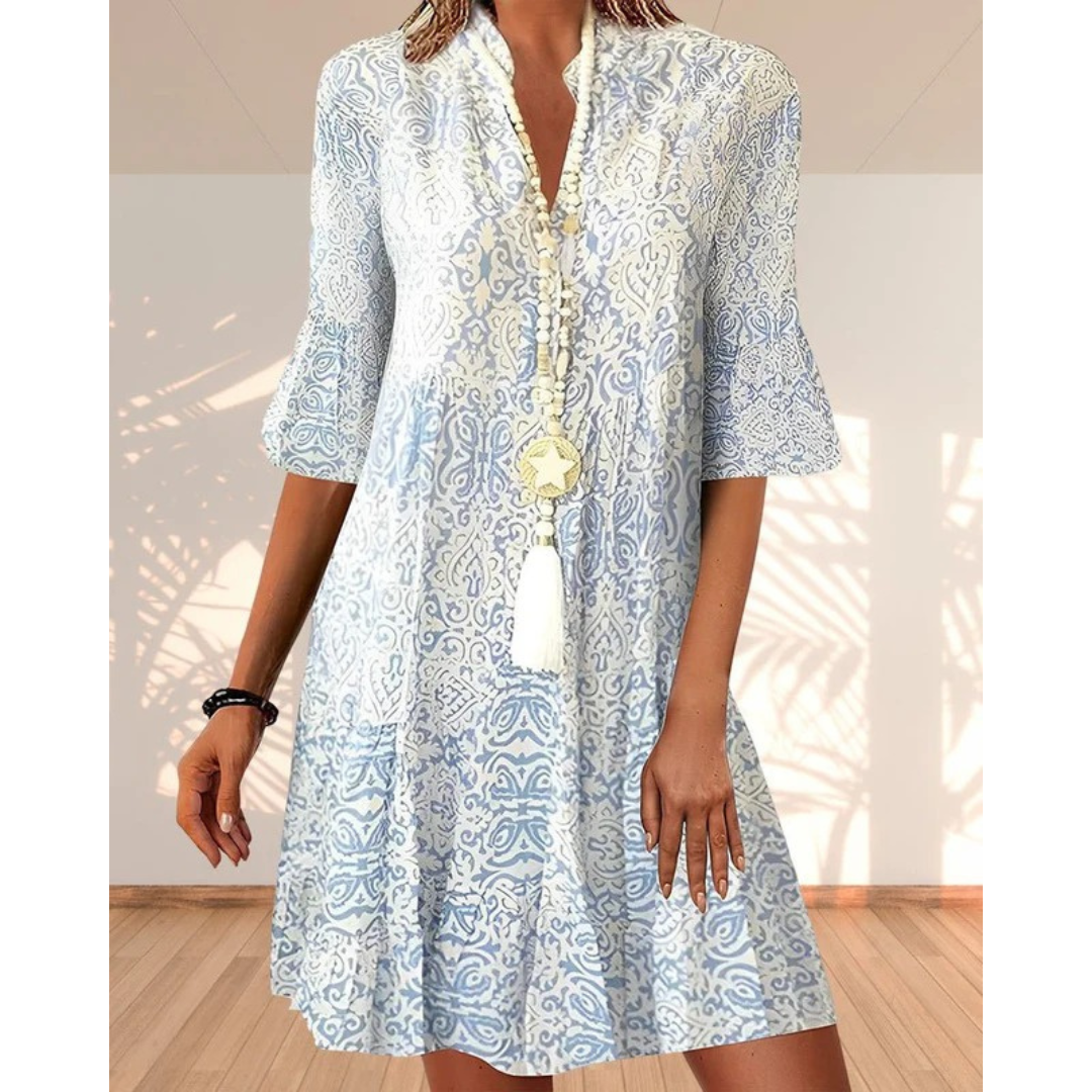 Ebony | Damen Sommer Midikleid Mit Print