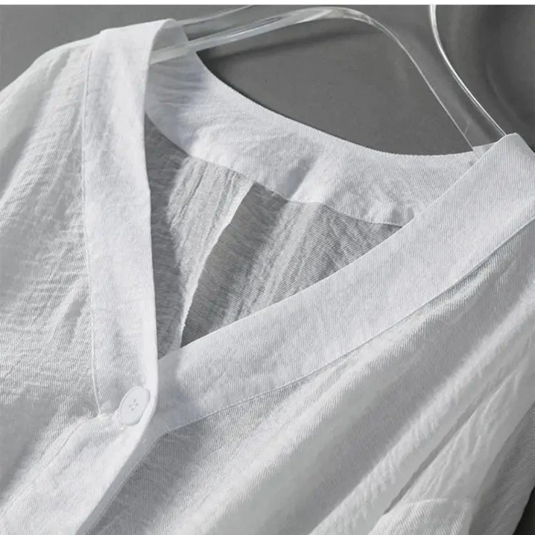 Edith | Damen Florale Bluse Mit V-Ausschnitt