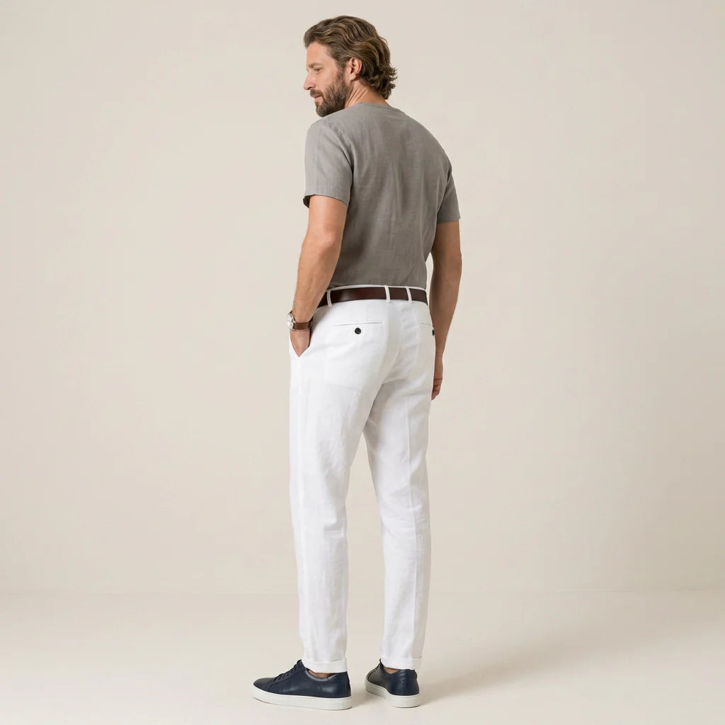 Edle Leinenhose für Herren im Barrel Fit für den Sommer