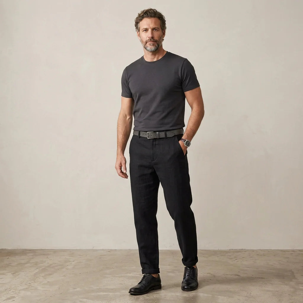 Edle Leinenhose für Herren im Barrel Fit für den Sommer