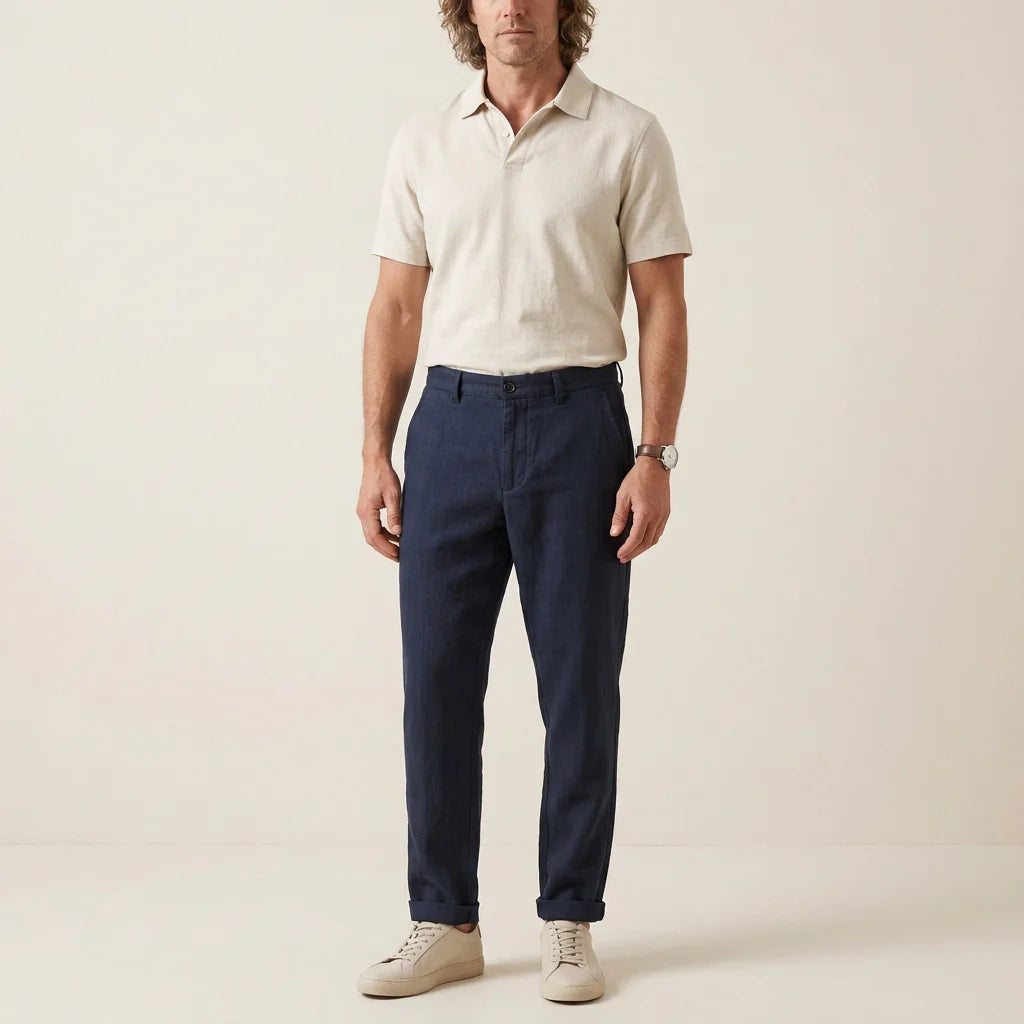 Edle Leinenhose für Herren im Barrel Fit für den Sommer