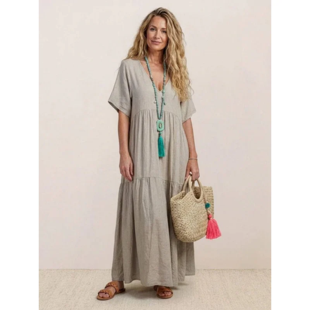 Ekaterina | Damen Sommerkleid Maxi Boho Modern