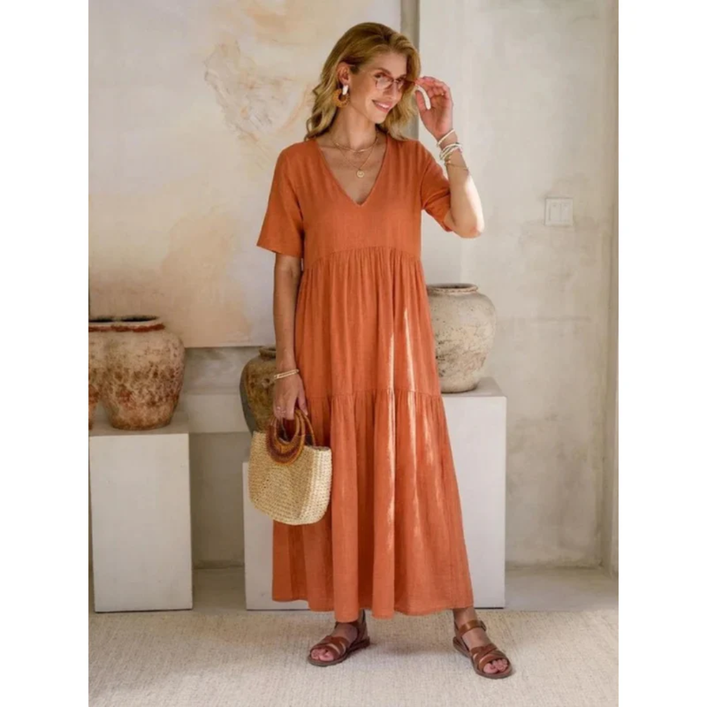 Ekaterina | Damen Sommerkleid Maxi Boho Modern