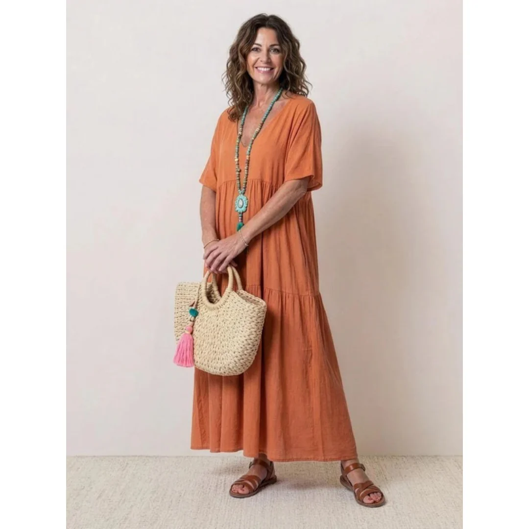 Ekaterina | Damen Sommerkleid Maxi Boho Modern