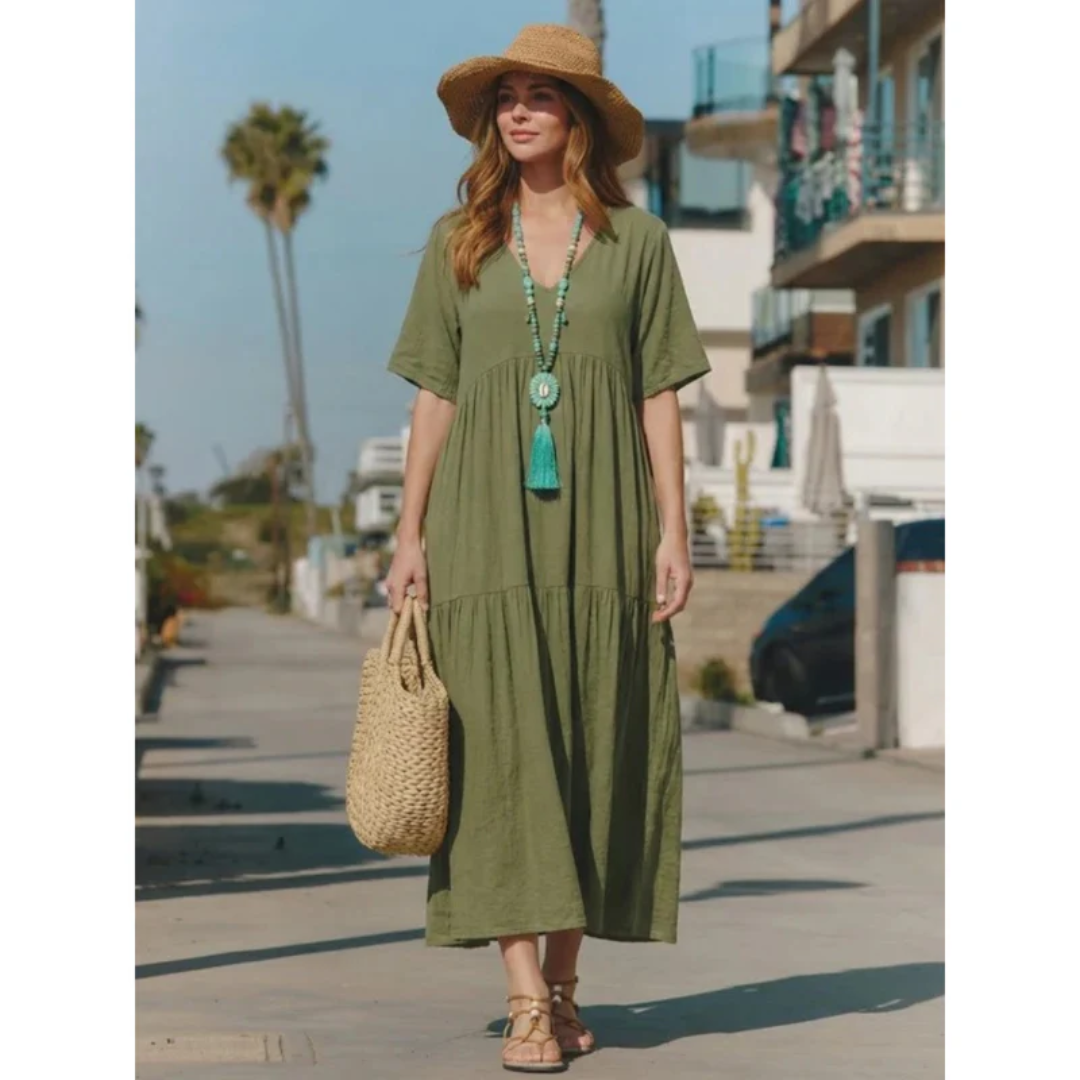 Ekaterina | Damen Sommerkleid Maxi Boho Modern