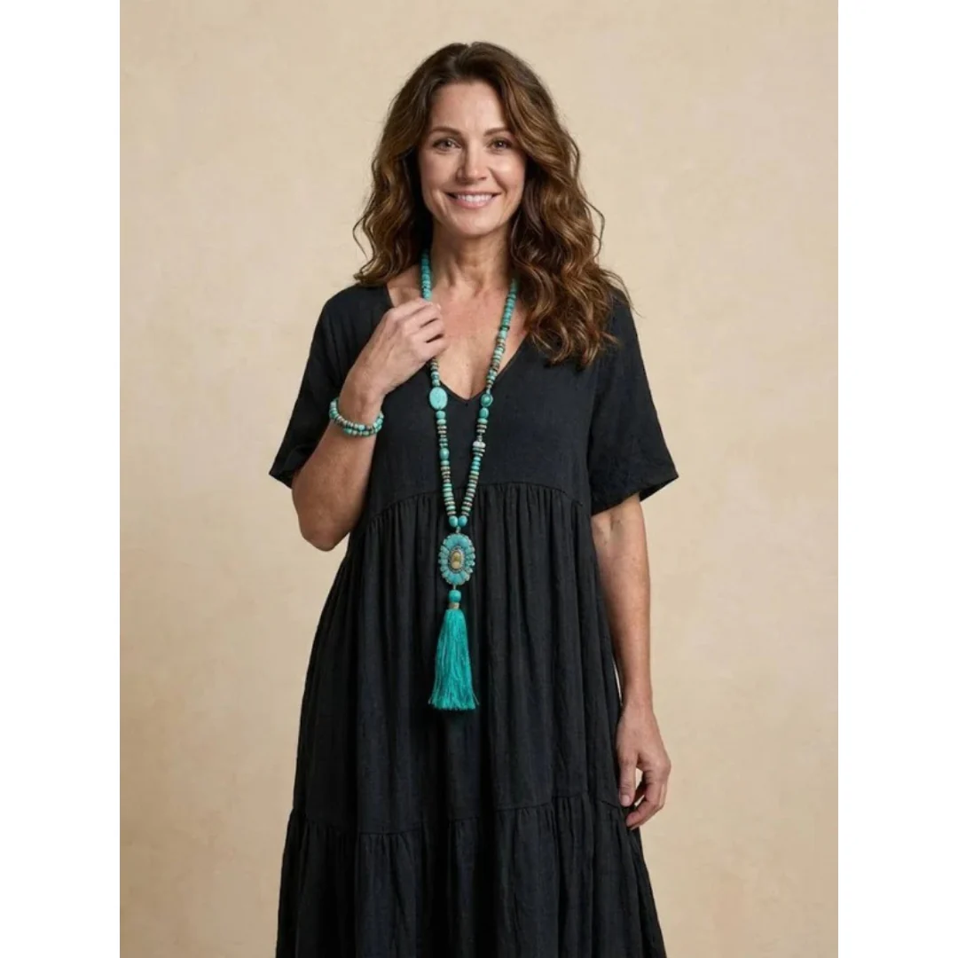 Ekaterina | Damen Sommerkleid Maxi Boho Modern