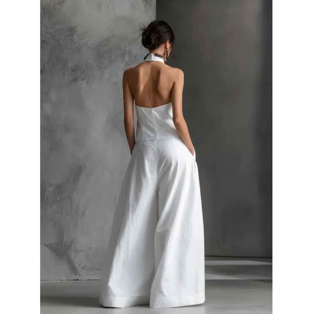 Elara | Damen Weißes Sommer Zweiteiler Set