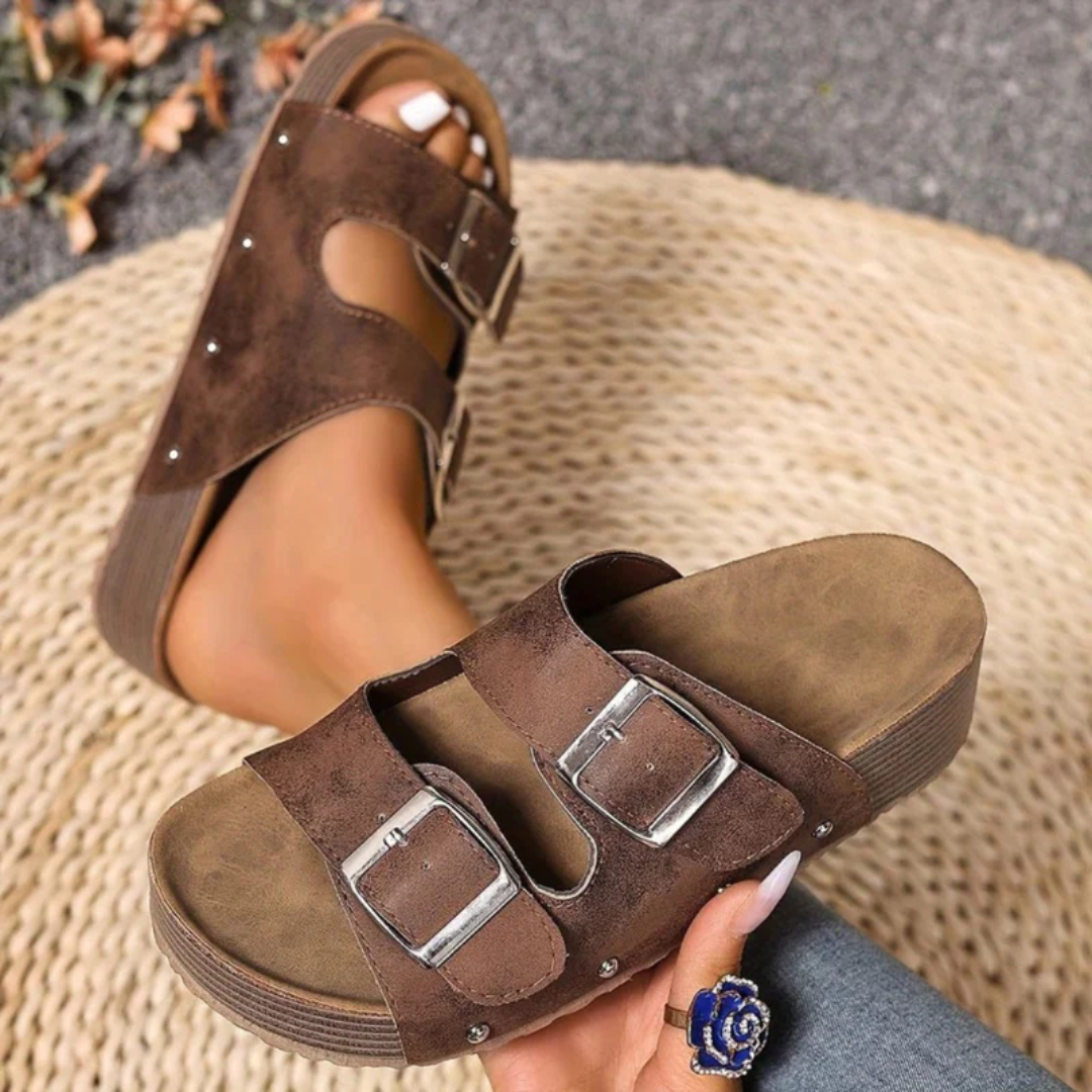 Eleanor | Damen Plateau Sandalen mit Schnalle Casual