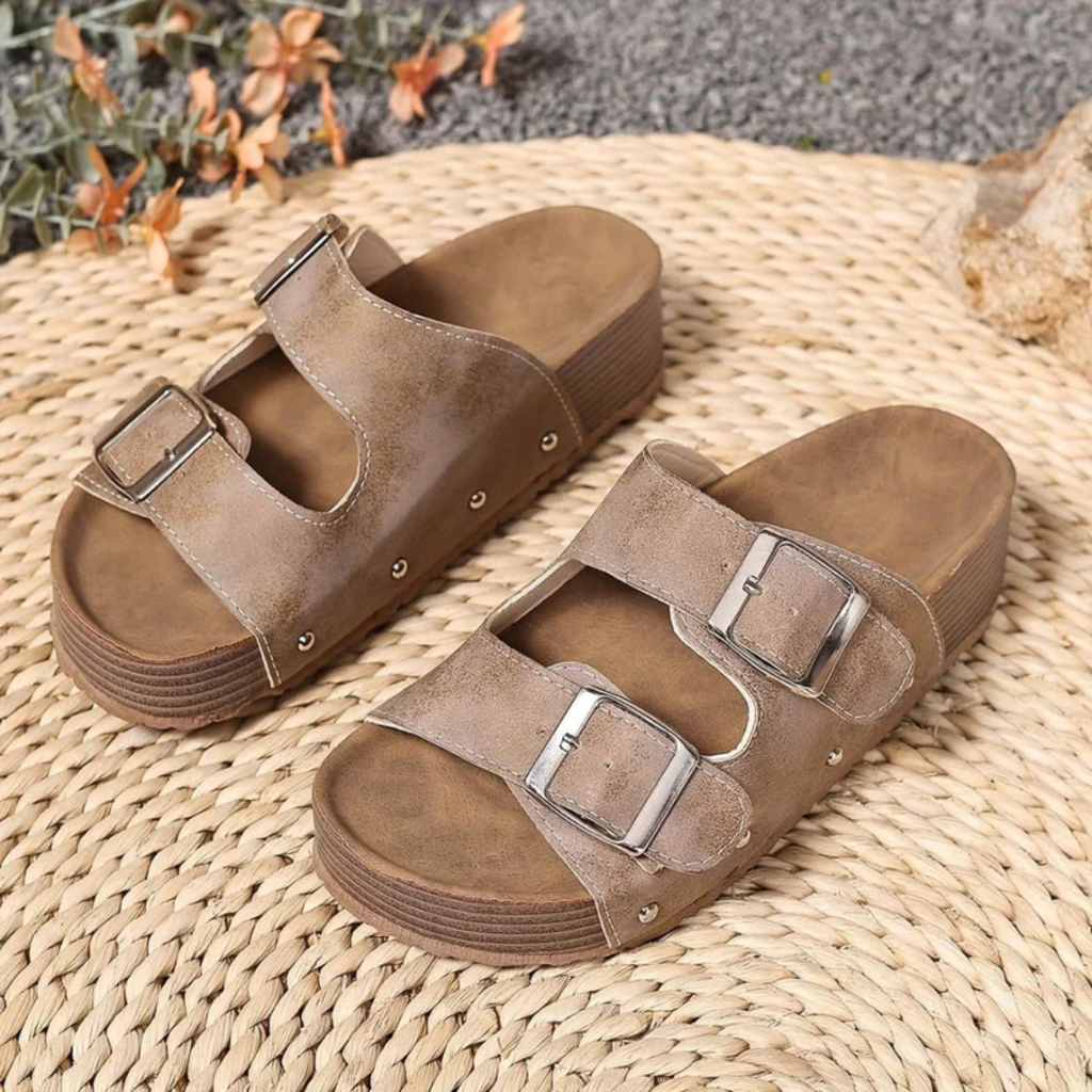 Eleanor | Damen Plateau Sandalen mit Schnalle Casual